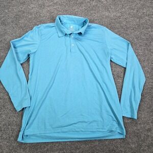 SOLBARI Polo Mens XL Blue Collared Top Long Sleeve Sun Shirt‎ UPF 50